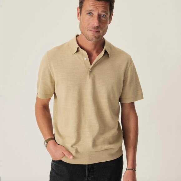 Buck Mason Men's Avalon Knit Polo – Cedar Beige – Size XL - Picture 2 of 6